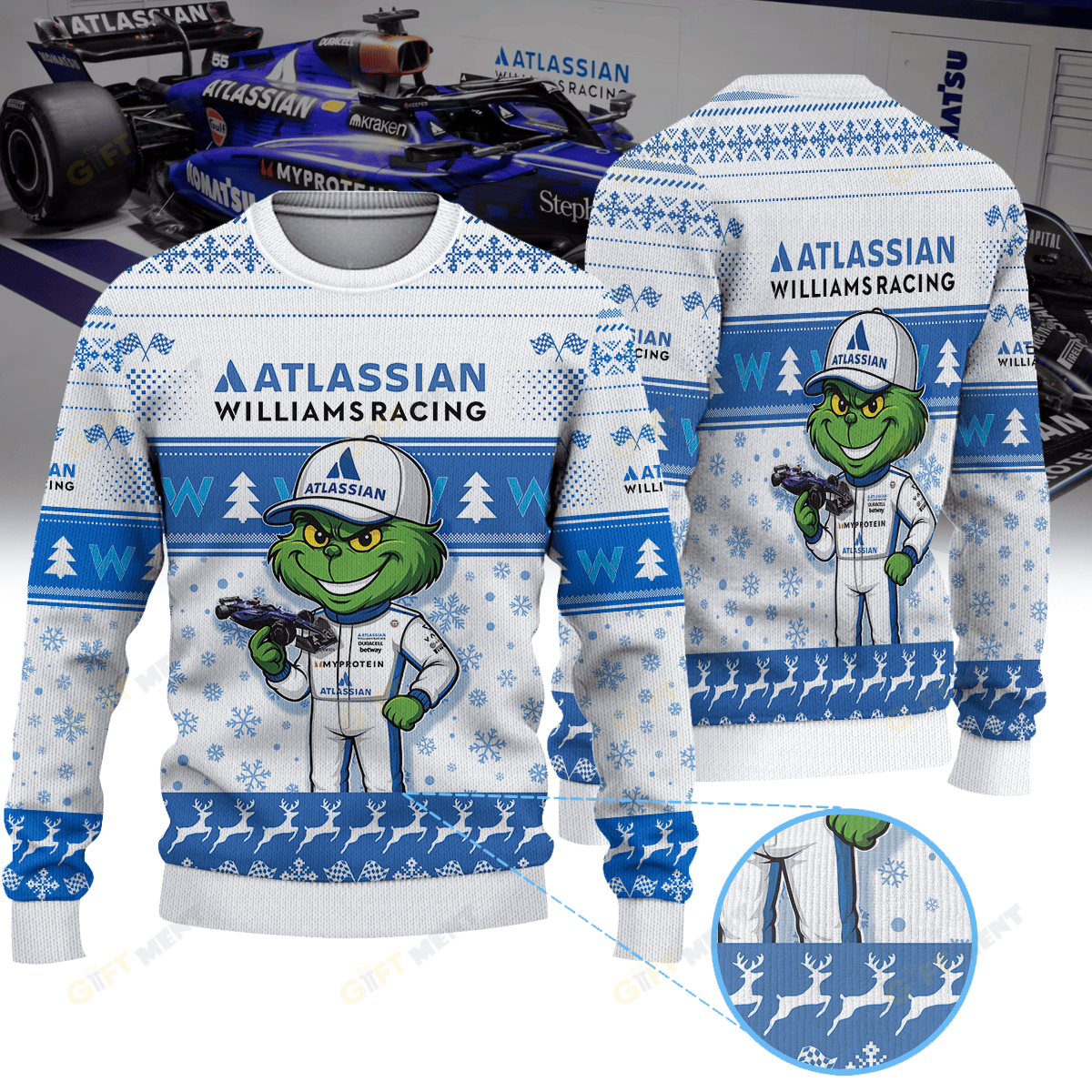 Williams Racing × Grinch Ugly Christmas Sweater II