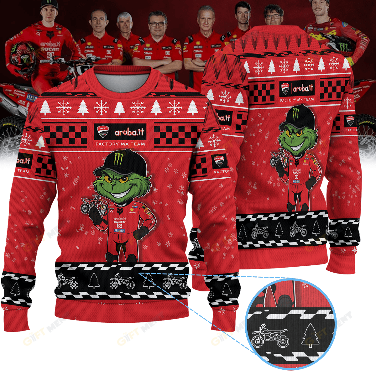 Aruba.it Ducati Factory MX Team × Grinch Ugly Christmas Sweater