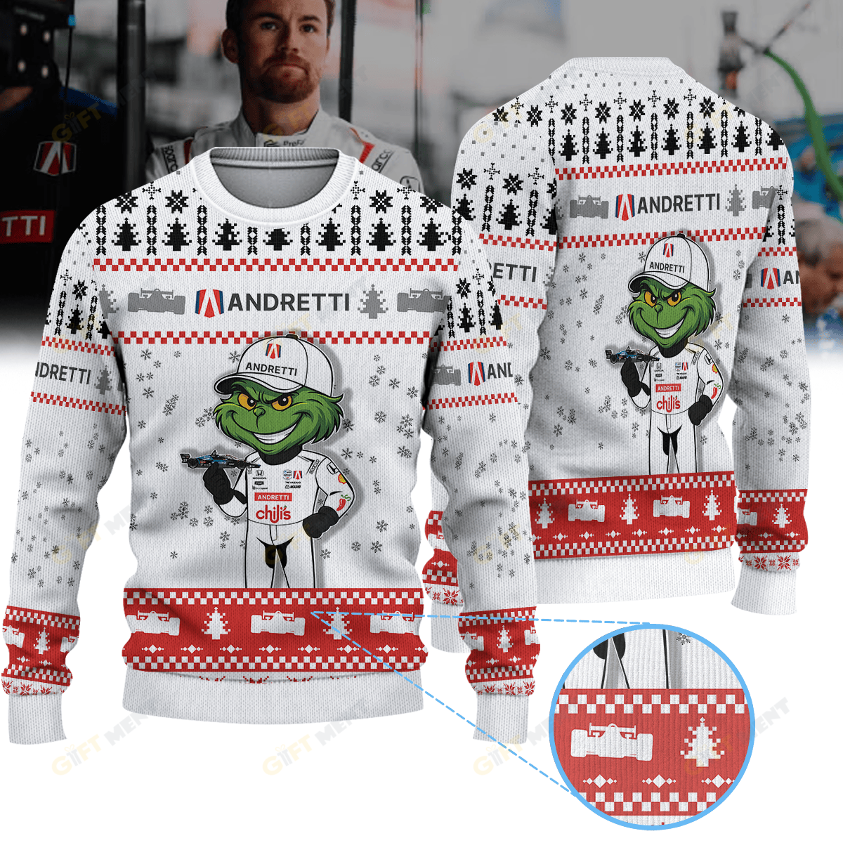 Andretti Global kyle kirkwood IndyCar × Grinch Ugly Christmas Sweater