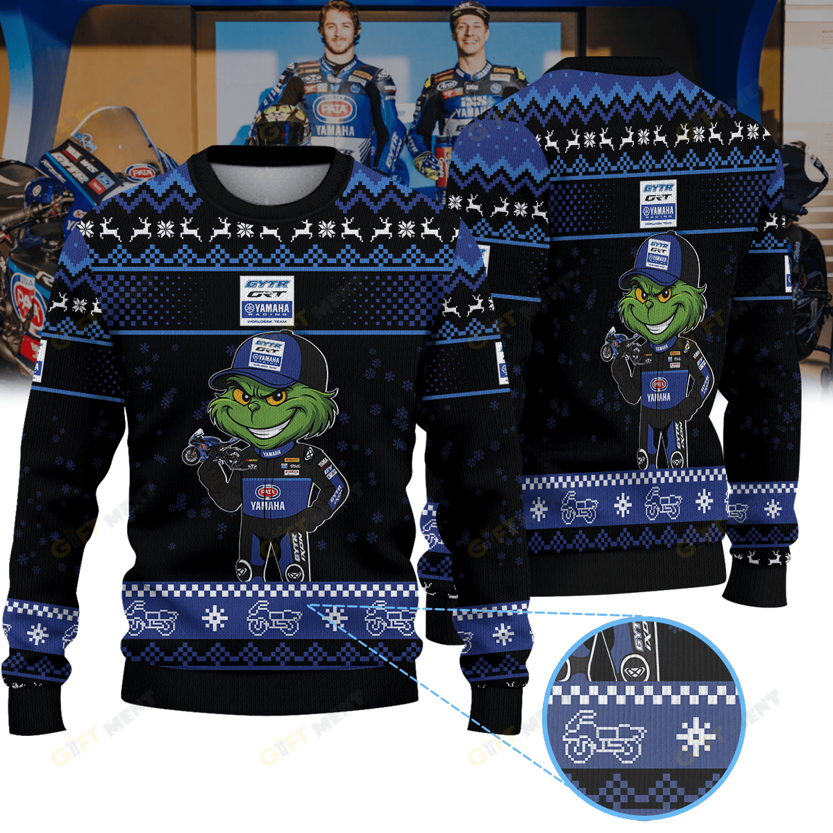 GYTR GRT Yamaha WorldSBK Team × Grinch Ugly Christmas Sweater