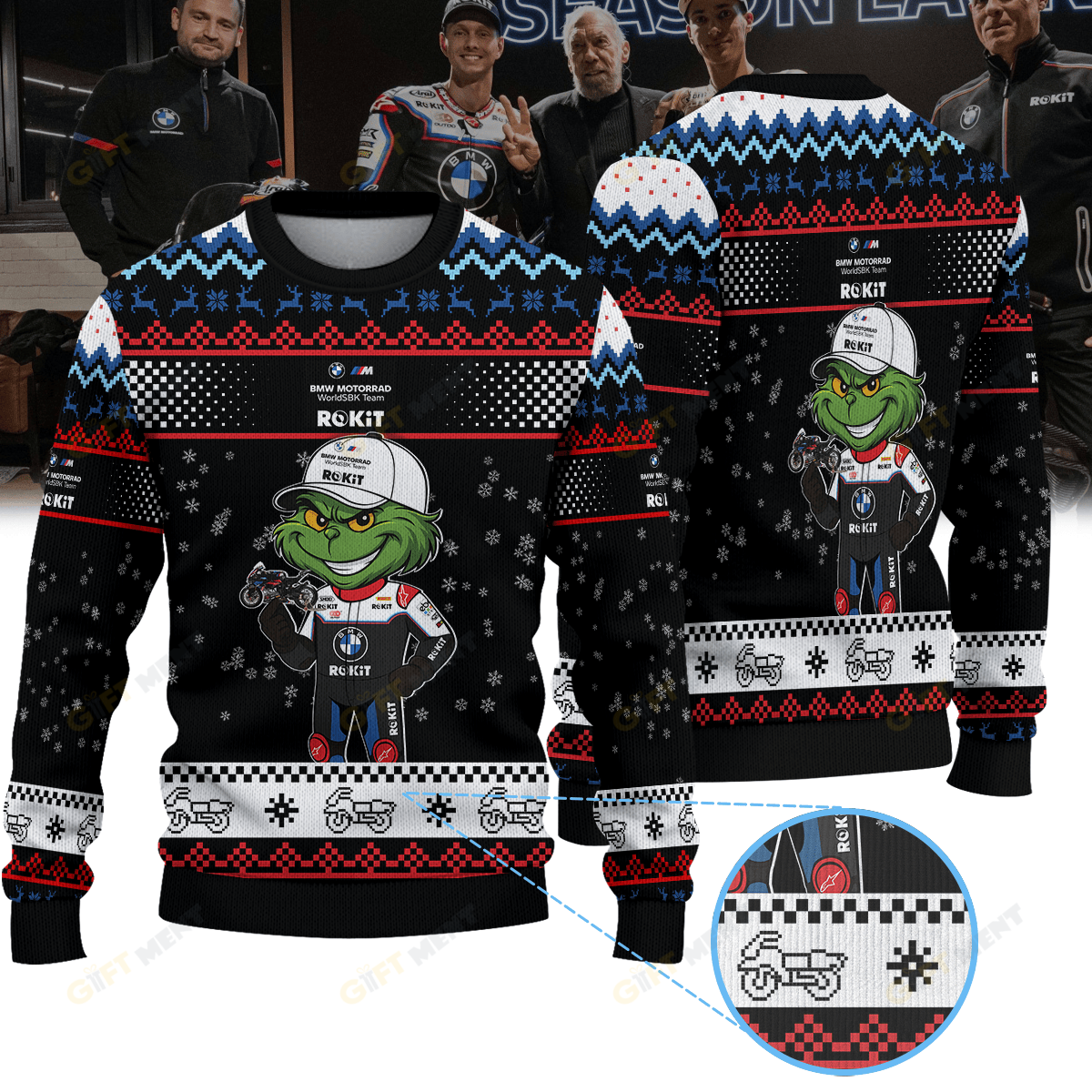 ROKiT BMW Motorrad WorldSBK Team WorldSBK × Grinch Ugly Christmas Sweater