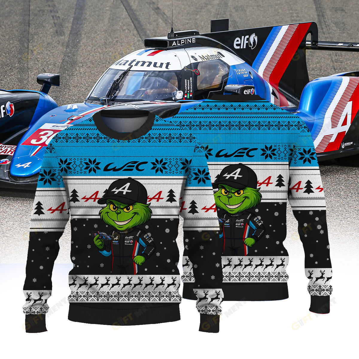 ALPINE ENDURANCE TEAM FIAWEC × Grinch Ugly Christmas Sweater