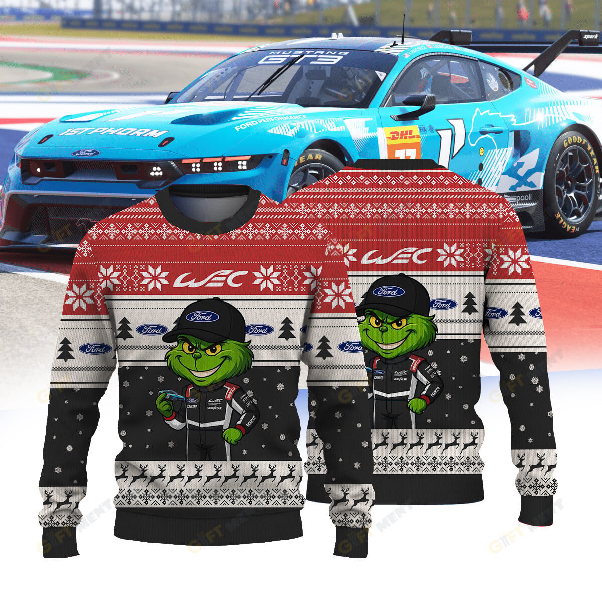 FORD FIAWEC × Grinch Ugly Christmas Sweater II