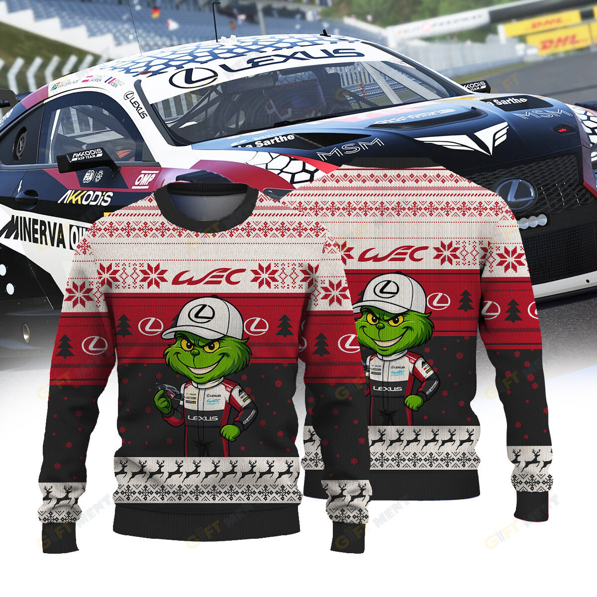 AKKODIS ASP TEAM LEXUS FIAWEC × Grinch Ugly Christmas Sweater