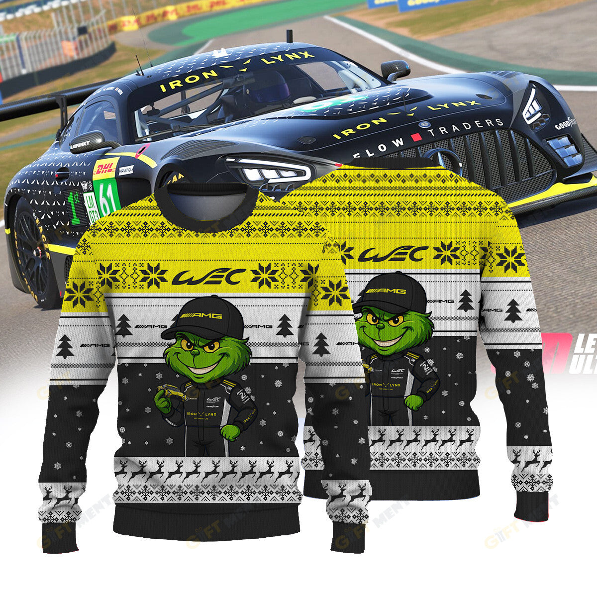 MERCEDES AMG IRON LYNX FIAWEC × Grinch Ugly Christmas Sweater IV