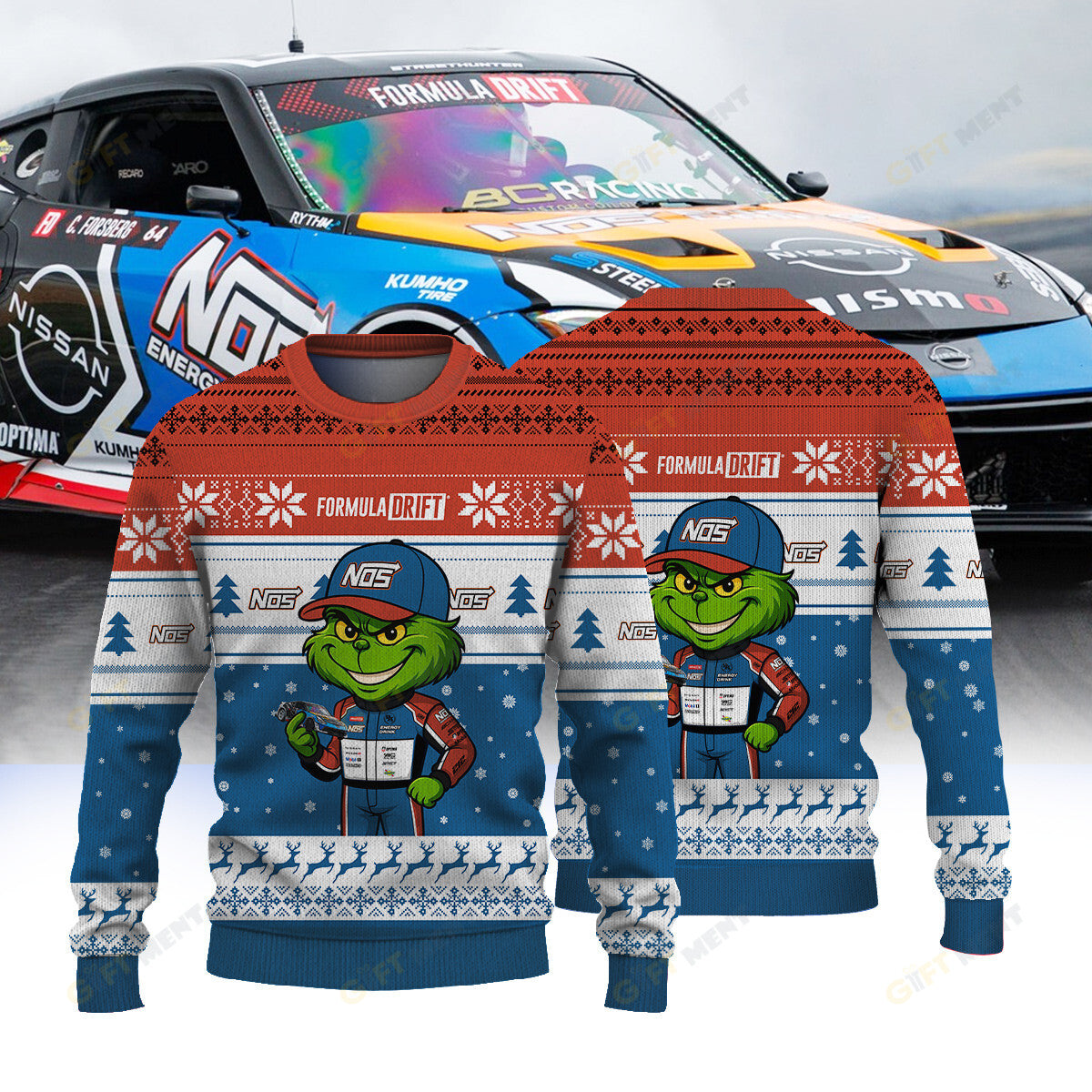 Forsberg Racing Chris Forsberg × Grinch Ugly Christmas Sweater