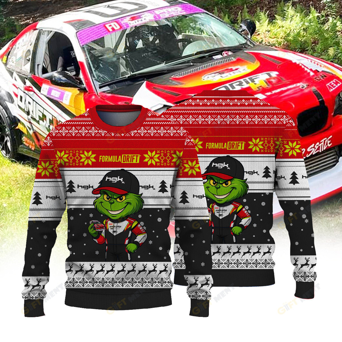 Never settle Dmitriy Brutskiy × Grinch Ugly Christmas Sweater