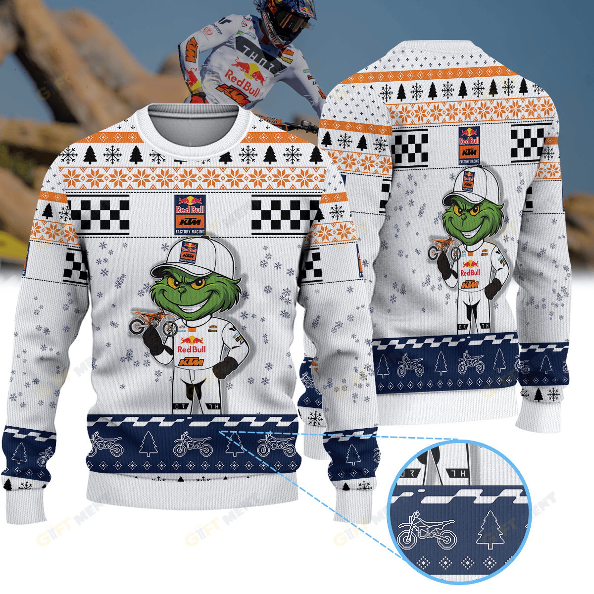 Aaron Plessinger Red Bull KTM × Grinch Ugly Christmas Sweater