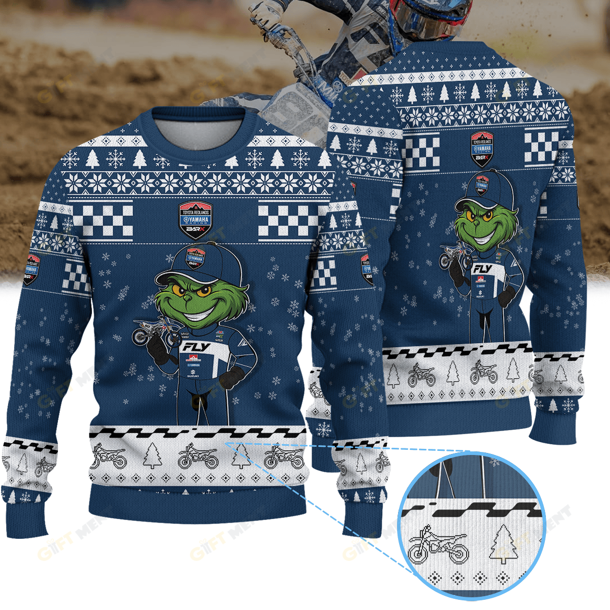 Derek Drake Toyota Redlands Yamaha BARX × Grinch Ugly Christmas Sweater
