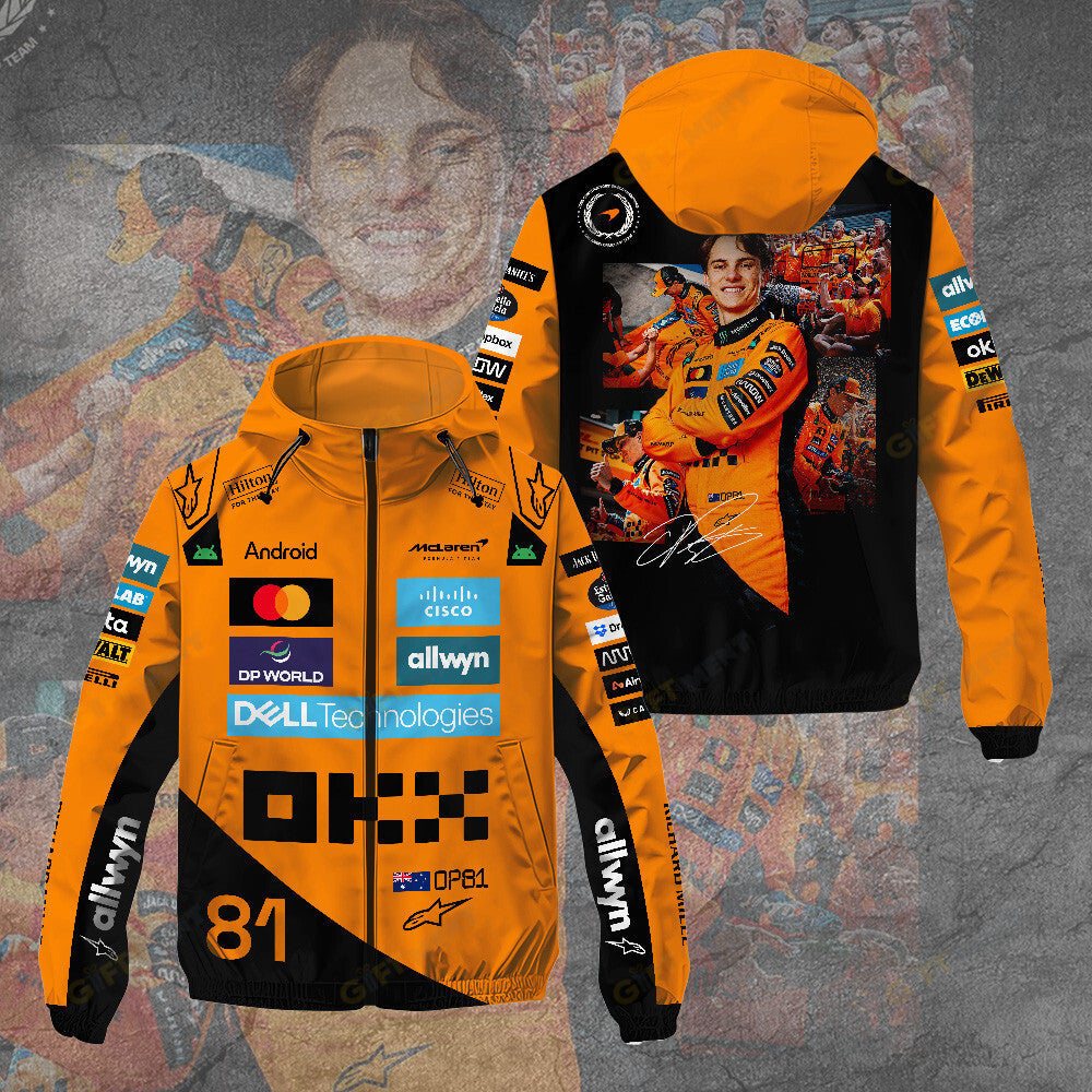 McLaren x Oscar Piastri 2025 3D Windbreaker Jacket