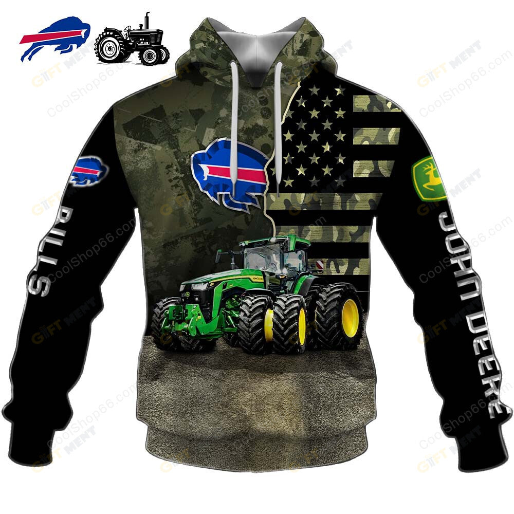 Buffalo Bills x John Deere Hoodie | Funny Green Character Premium Hoodie