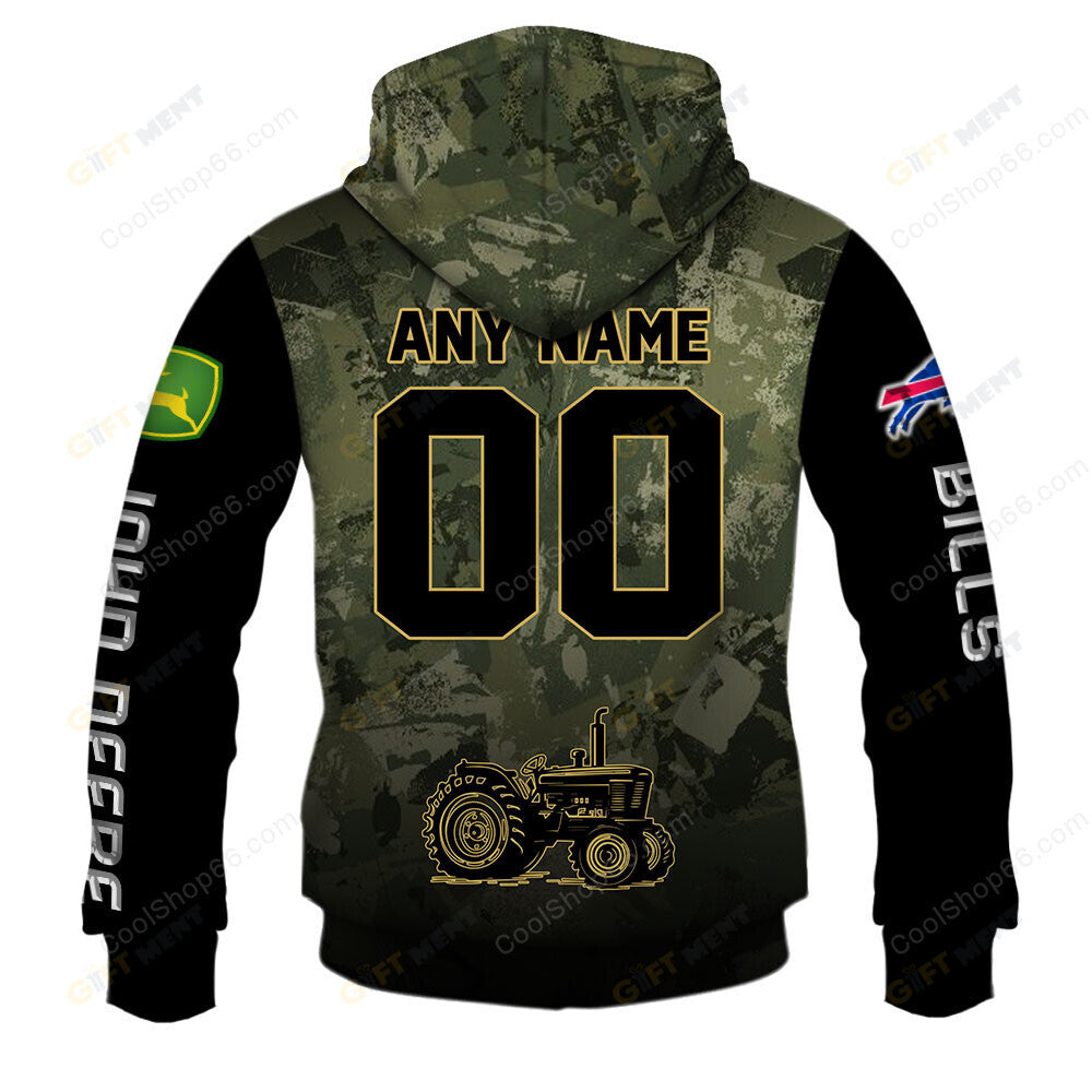 Buffalo Bills x John Deere Hoodie | Funny Green Character Premium Hoodie