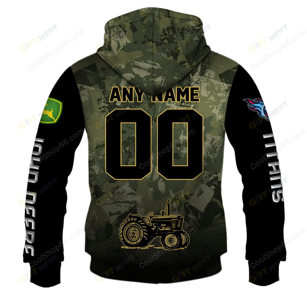 Tennessee Titans x John Deere Hoodie | Funny Green Character Premium Hoodie