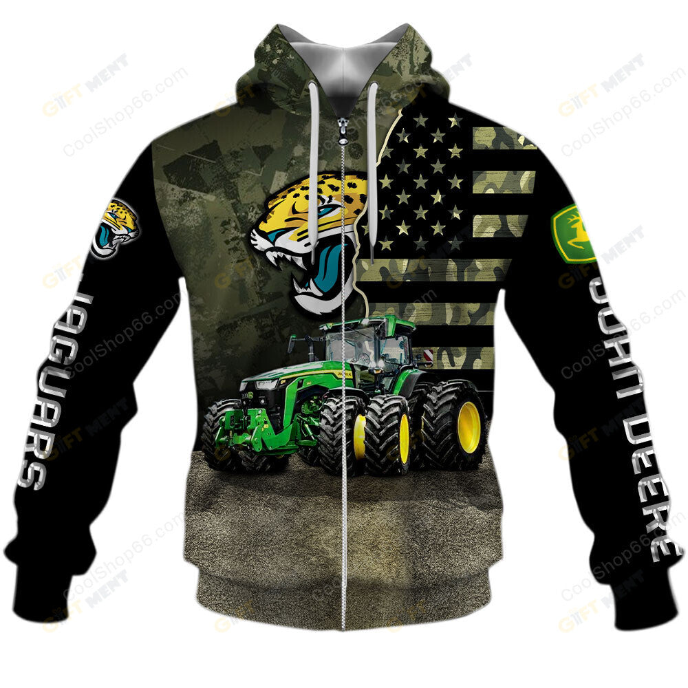 Jacksonville Jaguars x John Deere Hoodie | Funny Green Character Premium Hoodie
