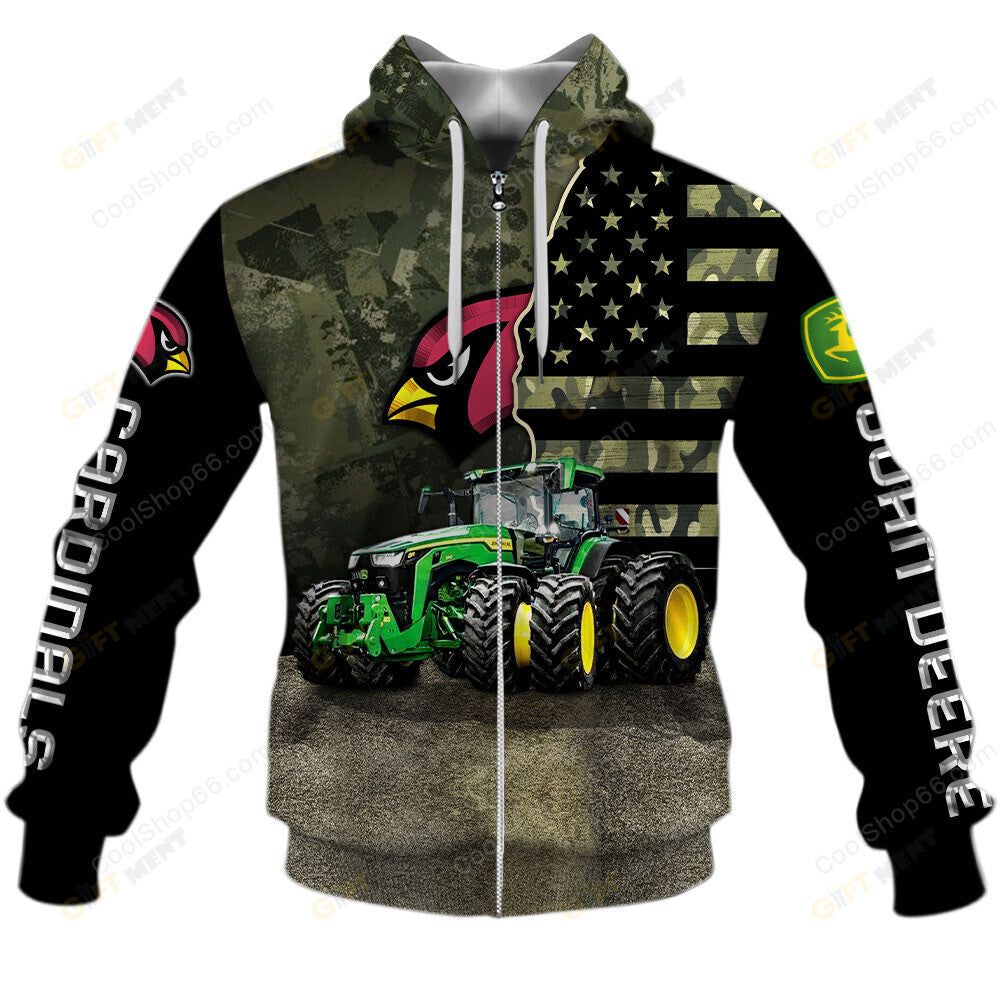 Arizona Cardinals x John Deere Hoodie | Funny Green Character Premium Hoodie