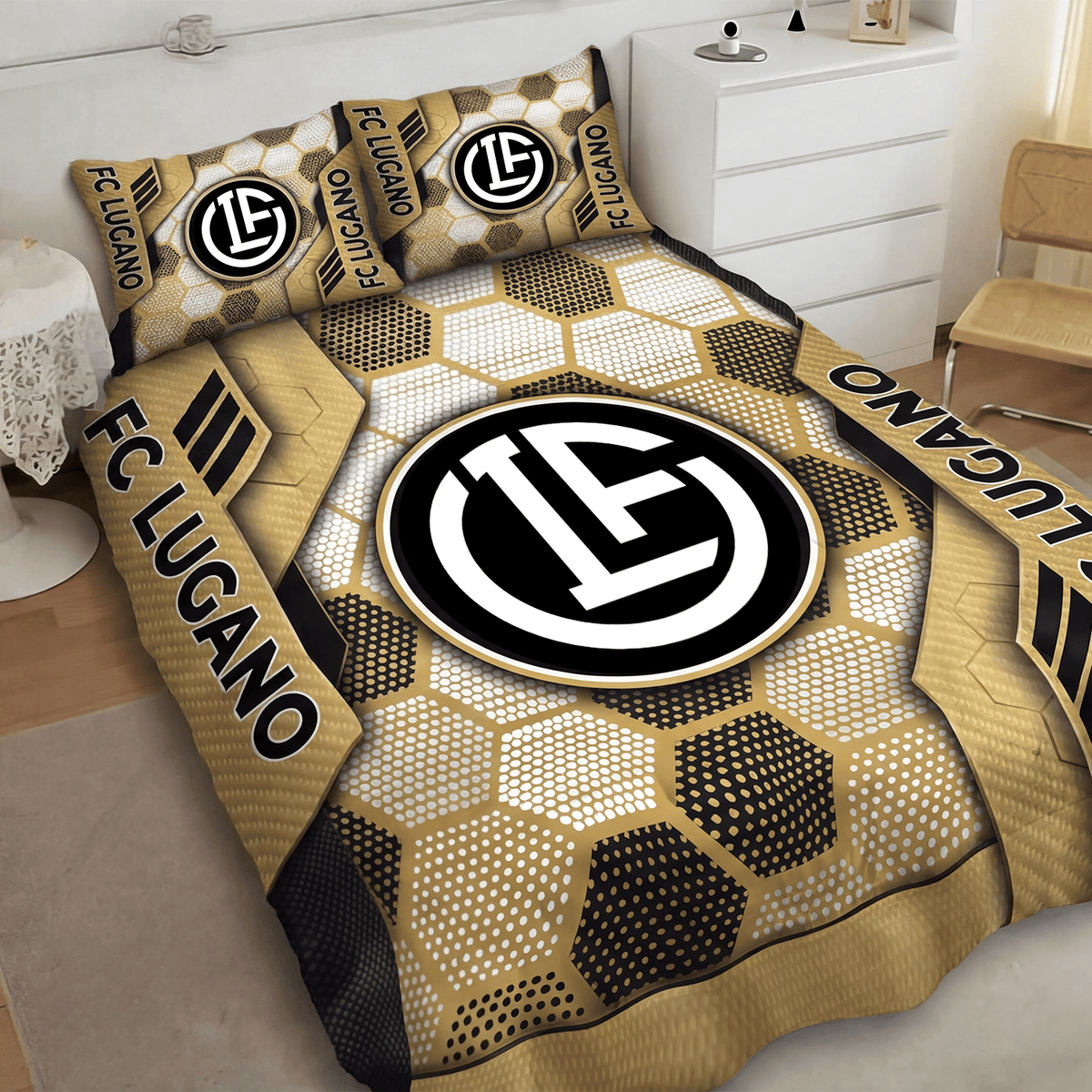 FC Lugano Inspired Full Bedding Set