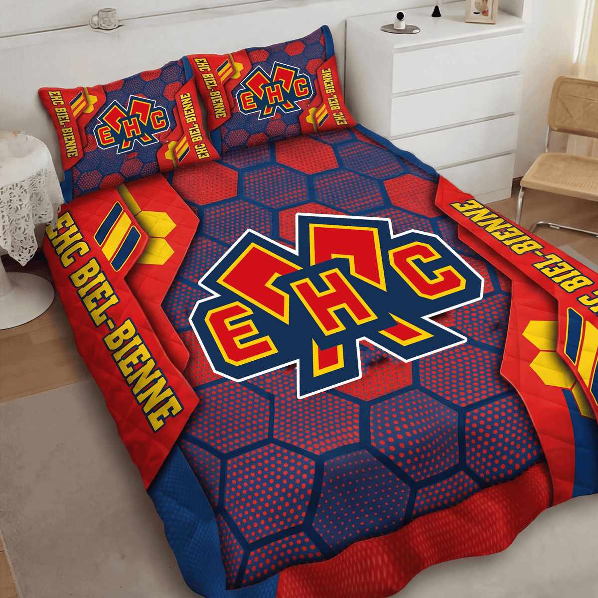 EHC Biel Bienne Inspired Full Bedding Set