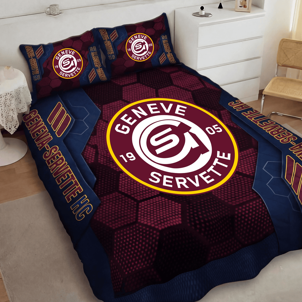 Genève Servette HC Inspired Full Bedding Set