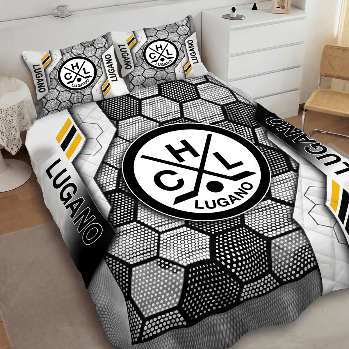 HC Lugano Inspired Full Bedding Set