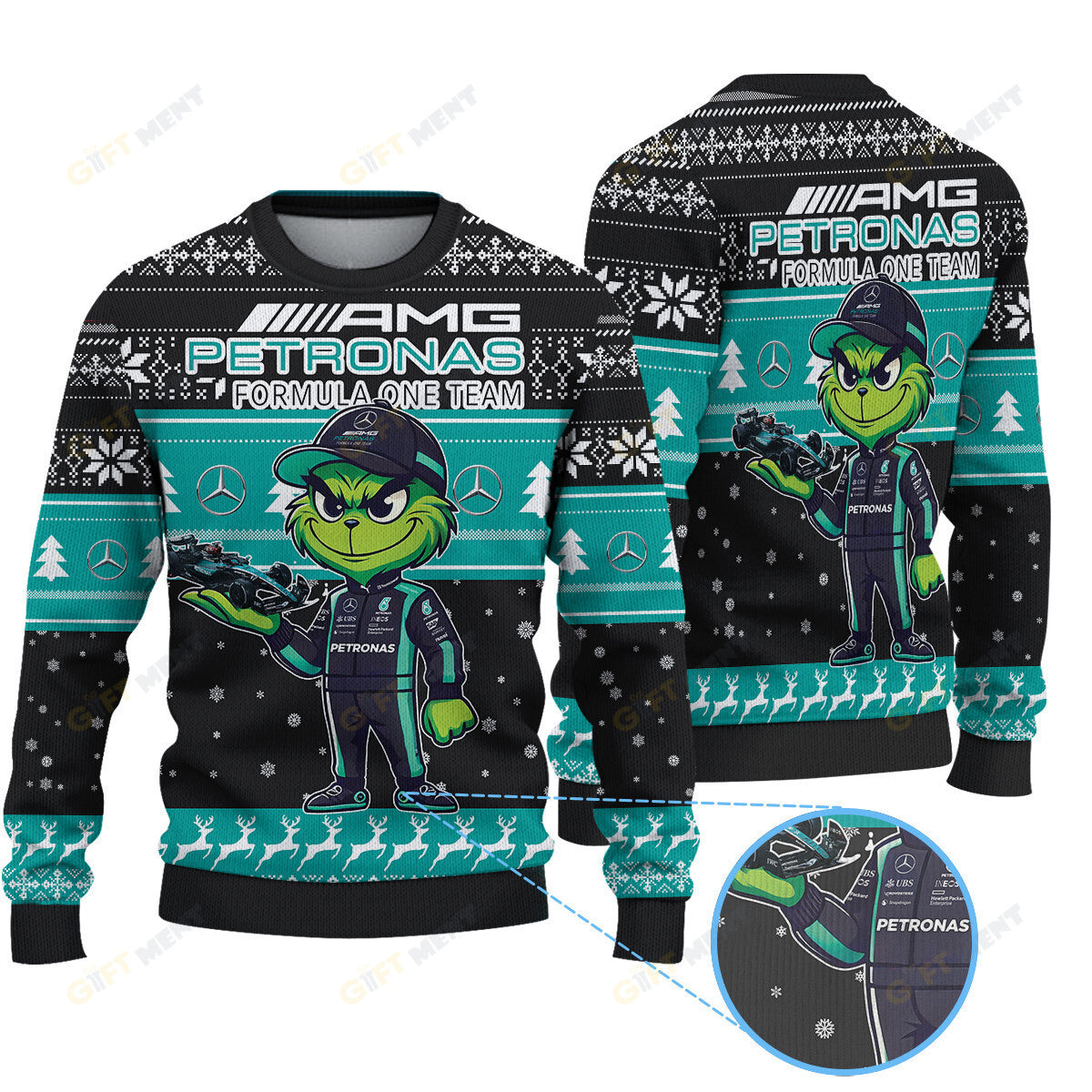 Mercedes AMG Petronas F1 Team x Grinch Ugly Sweater
